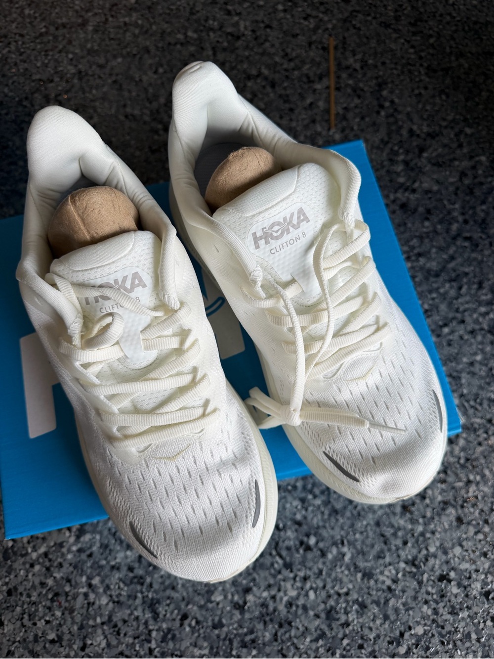 Hoka One One Kids Clifton 8 Sneakers in White